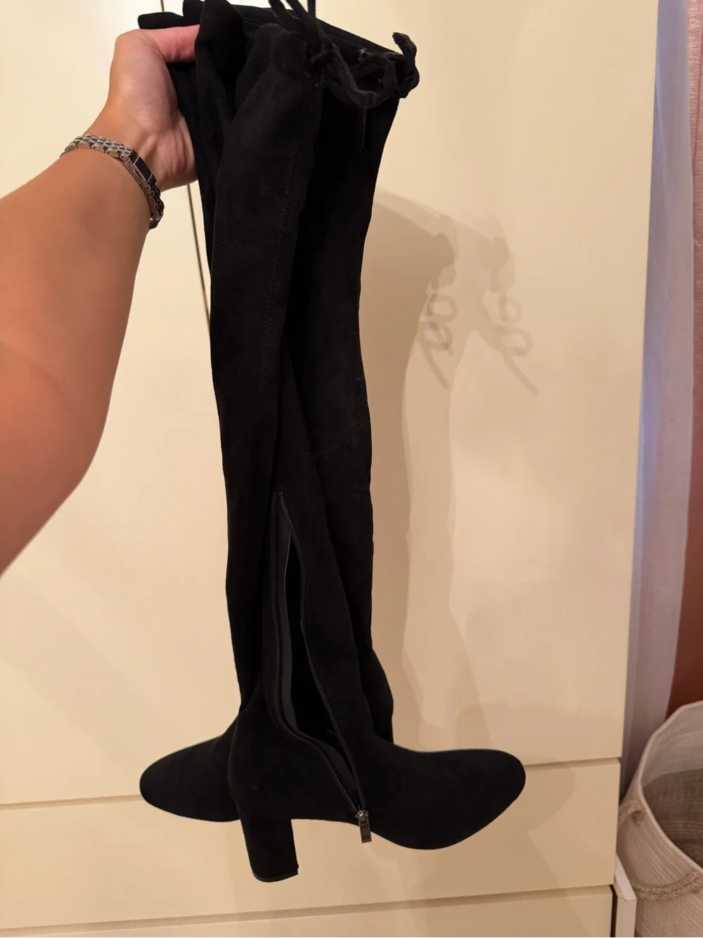 Women's Black Over-the-Knee Heel Boots